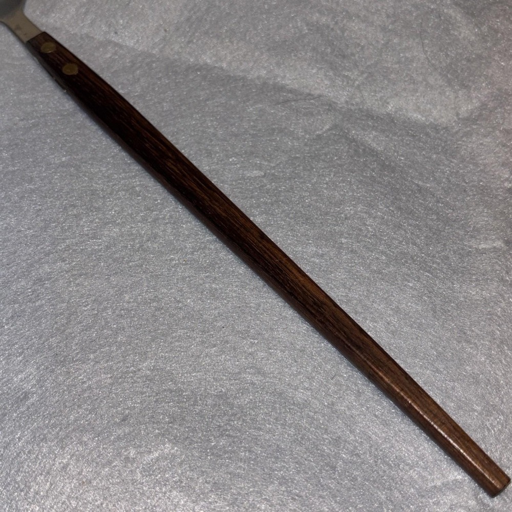 Vintage MCM Salad Serving Fork Extra Long Wood Handle 13 InchStainless Japan - Picture 16 of 16
